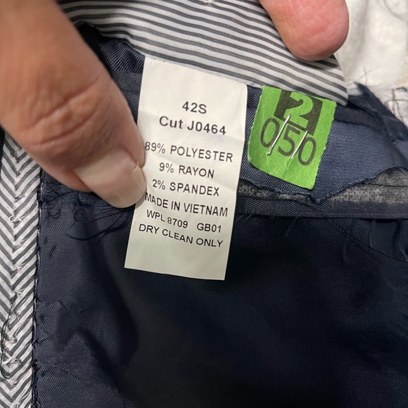 Men’s Navy Sports Coat Blazer with Lining Removed for Rush Fraternity 42S - Picture 3 of 6